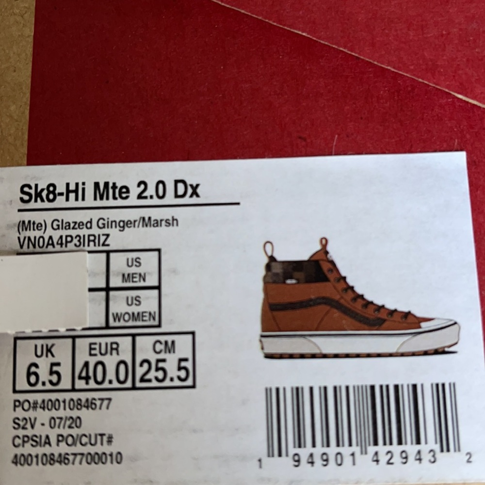 Vans Sk8-Hi Mte 2.0 Dx Glazed Ginger/Marshmallow M - Picture 16 of 16
